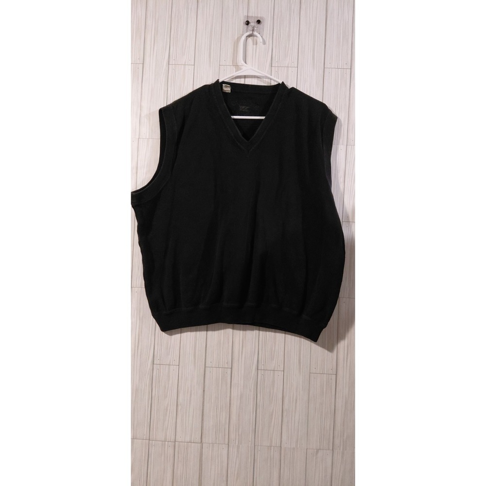 Cutter & Buck black Vneck sweater vest Golf Style Classic Preppy Aesthetic Sz XL